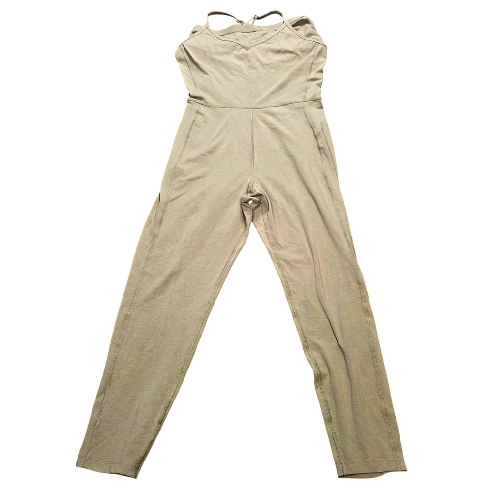 Old Navy Active PowerChill Go-Dry Cami Jumpsuit Size L Sage Green Built-in Bra